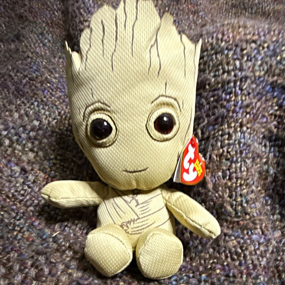 Ty Beanie Babies Marvel Groot Plush Guardians Of The Galaxy 7" Tagged NWT